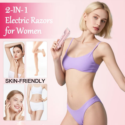 Pink Dual Head Electric Shaver  Bikini Trimmer US Powered Waterproof