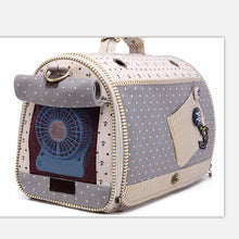 Pet Carrier Bag & Backpack – Nautical Style, Breathable Linen