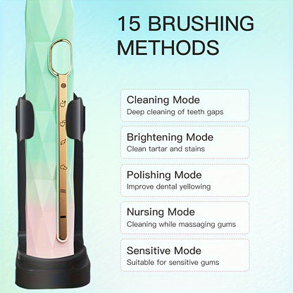 Rechargeable Electric Toothbrush Set for Couples  USB Metal Shaft