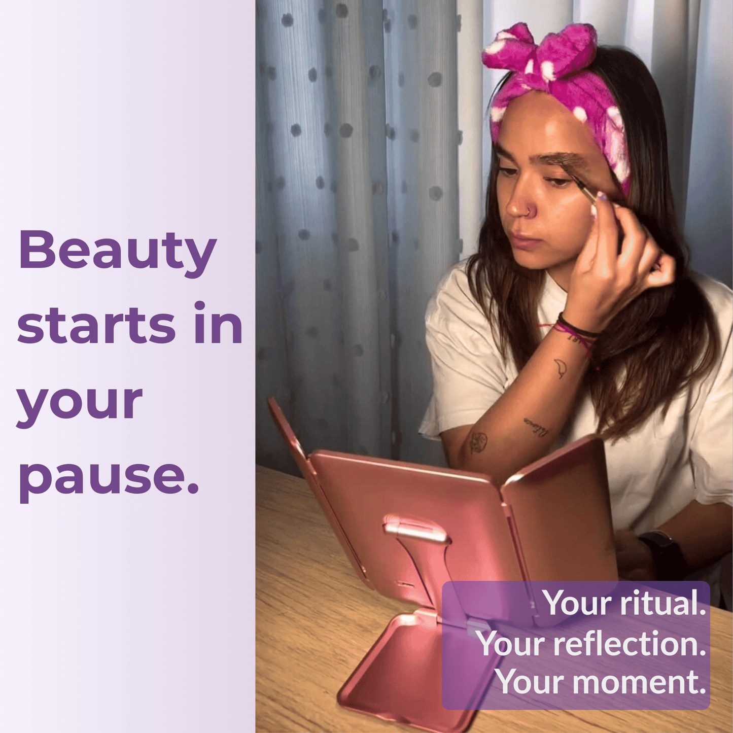 Rose InBella Compact & Travel Mirror with LED Light – Rechargeable