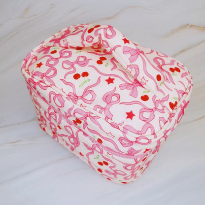 Cherry Bowtiful Travel Cosmetic Case With Handle
