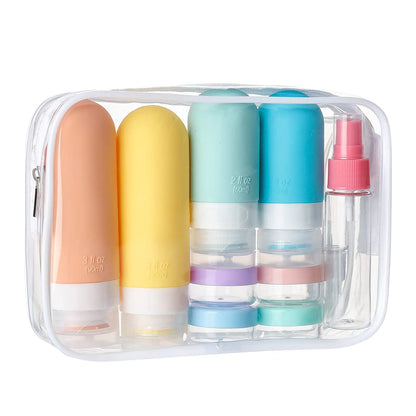 TSA-Approved Reusable Silicone Travel Bottles Set – 16 pcs / White Pack
