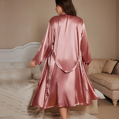 Sexy V neck Ice Silk Suspender Pajamas Silk Pajamas Spring Summer Ladies Thin Pajamas
