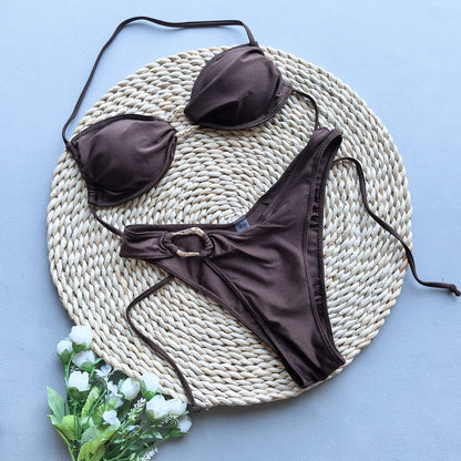 Bikini Sexy Bikini Solid Color Split Women Swimsuit Women