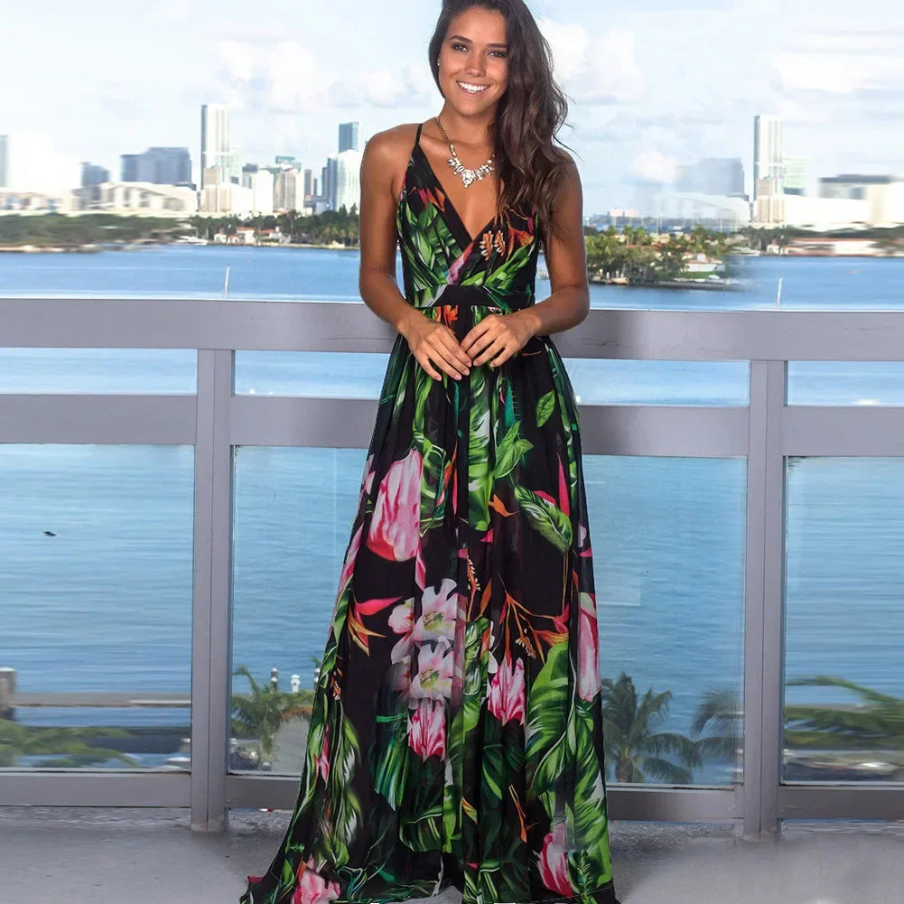 Fashionable Sleeveless Printed Cross-border Style Dress