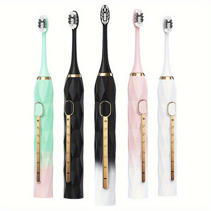 Rechargeable Electric Toothbrush Set for Couples  USB Metal Shaft