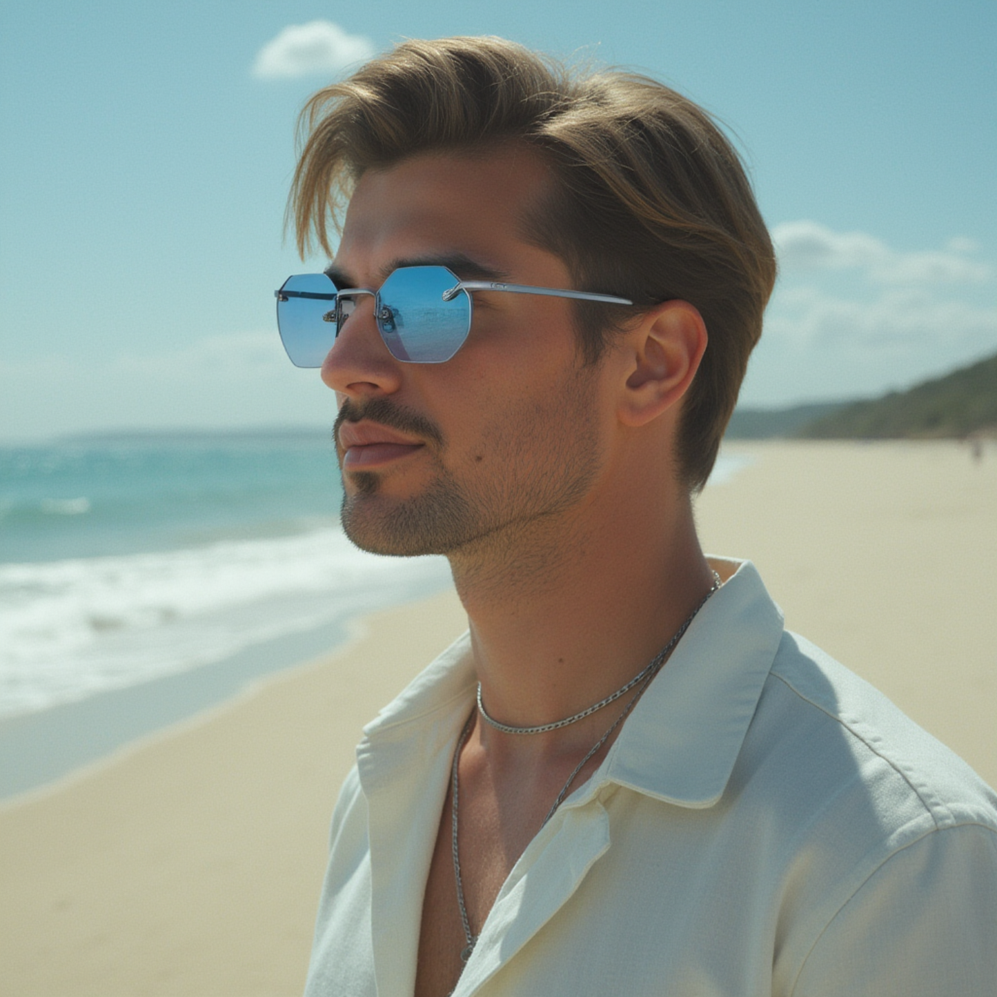 Nero Metal Hexagon Sunglasses