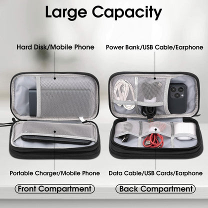 Arae Travel Electronic Organizer Pouch Black Double Layer Waterproof